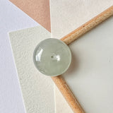 A-Grade Natural Light Bluish Green Jadeite Donut No.172065