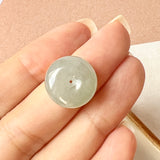 A-Grade Natural Light Bluish Green Jadeite Donut Pendant No.172065