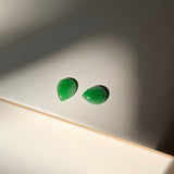 SOLD OUT: 2.2 cts A-Grade Natural Imperial Green Jadeite Pear Shaped Pair No.180777
