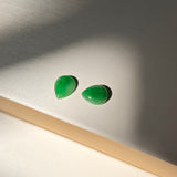 2.2 cts A-Grade Natural Imperial Green Jadeite Pear Shaped Pair No.180777