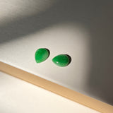 SOLD OUT: 2.2 cts A-Grade Natural Imperial Green Jadeite Pear Shaped Pair No.180777