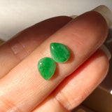 2.2 cts A-Grade Natural Imperial Green Jadeite Pear Shaped Pair No.180777