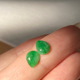 2.2 cts A-Grade Natural Imperial Green Jadeite Pear Shaped Pair No.180777