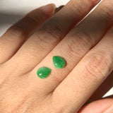 SOLD OUT: 2.2 cts A-Grade Natural Imperial Green Jadeite Pear Shaped Pair No.180777