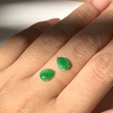 SOLD OUT: 2.2 cts A-Grade Natural Imperial Green Jadeite Pear Shaped Pair No.180777