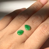 2.2 cts A-Grade Natural Imperial Green Jadeite Pear Shaped Pair No.180777