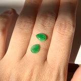 SOLD OUT: 2.2 cts A-Grade Natural Imperial Green Jadeite Pear Shaped Pair No.180777