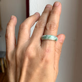 17.2mm A-Grade White Green Jadeite Ring Band No. 161874