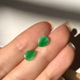 2.2 cts A-Grade Natural Imperial Green Jadeite Pear Shaped Pair No.180777