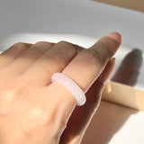 SOLD OUT: 16.9mm A-Grade Natural Lavender Jadeite Abacus Ring Band No.162376