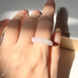 SOLD OUT: 16.9mm A-Grade Natural Lavender Jadeite Abacus Ring Band No.162376