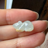 Icy A-Grade Jadeite Rat Pendant No. 220367