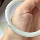 58.6mm A-Grade Natural Light Green Jadeite Traditional Round Slim Cut Bangle No.152083