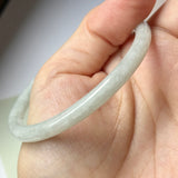 58.6mm A-Grade Natural Light Green Jadeite Traditional Round Slim Cut Bangle No.152083