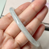 58.6mm A-Grade Natural Light Green Jadeite Traditional Round Slim Cut Bangle No.152083