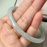 58.6mm A-Grade Natural Light Green Jadeite Traditional Round Slim Cut Bangle No.152083