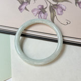 57.2mm A-Grade Natural Light Green Jadeite Traditional Round Bangle No.152084