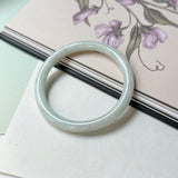 57.2mm A-Grade Natural Light Green Jadeite Traditional Round Bangle No.152084