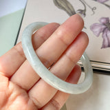 57.2mm A-Grade Natural Light Green Jadeite Traditional Round Bangle No.152084