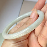 57.2mm A-Grade Natural Light Green Jadeite Traditional Round Bangle No.152084