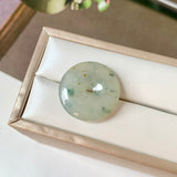A-Grade Natural Bluish Floral Jadeite Donut No.171314