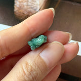 A-Grade Floral Imperial Green Jadeite Rat Pendant No. 220359