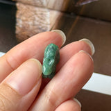A-Grade Floral Imperial Green Jadeite Rat Pendant No. 220359