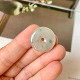 A-Grade Natural Bluish Floral Jadeite Donut No.171314