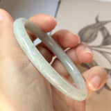 57.2mm A-Grade Natural Light Green Jadeite Traditional Round Bangle No.152084