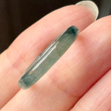 16.5mm A-Grade Natural Blue Floral Jadeite Slim Cut Ring Band No. 162672