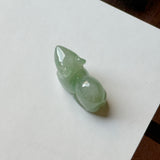 A-Grade Light Moss on Snow Jadeite Rat Pendant No. 172941