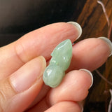 A-Grade Light Moss on Snow Jadeite Rat Pendant No. 172941