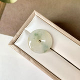 A-Grade Natural Bluish Floral Jadeite Donut No.171315