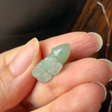 A-Grade Light Moss on Snow Jadeite Rat Pendant No. 172941