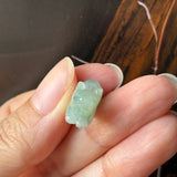 A-Grade Light Moss on Snow Jadeite Rat Pendant No. 172941
