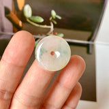 A-Grade Natural Bluish Floral Jadeite Donut No.171315