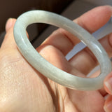 54.7mm A-Grade Natural Light Green Jadeite Traditional Round Bangle No.152085