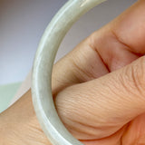 54.7mm A-Grade Natural Light Green Jadeite Traditional Round Bangle No.152085