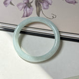 52.7mm A-Grade Natural Light Green Jadeite Traditional Round Bangle No.152088