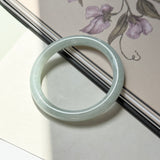 52.7mm A-Grade Natural Light Green Jadeite Traditional Round Bangle No.152088