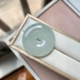 A-Grade Natural Light Bluish Green Jadeite Donut No.171510