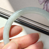 52.7mm A-Grade Natural Light Green Jadeite Traditional Round Bangle No.152088