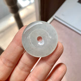 A-Grade Natural Light Bluish Green Jadeite Donut No.171510