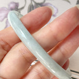 52.7mm A-Grade Natural Light Green Jadeite Traditional Round Bangle No.152088