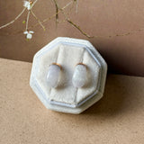A-Grade Natural Lavender Jadeite Cloop Earring Studs No.180797