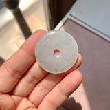 A-Grade Natural Light Bluish Green Jadeite Donut No.171510