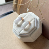 A-Grade Natural Lavender Jadeite Cloop Earring Studs No.180797