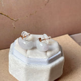 A-Grade Natural Lavender Jadeite Cloop Earring Studs No.180797