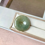 A-Grade Natural Dark Yellowish Green Jadeite Donut No. 220380