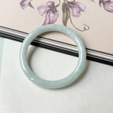54.5mm A-Grade Natural Light Green Jadeite Traditional Round Bangle No.152087